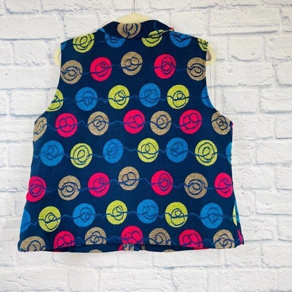 Christopher & Banks Colorful Collared Vest Balls of Yarn Design Size XL - Picture 2 of 10